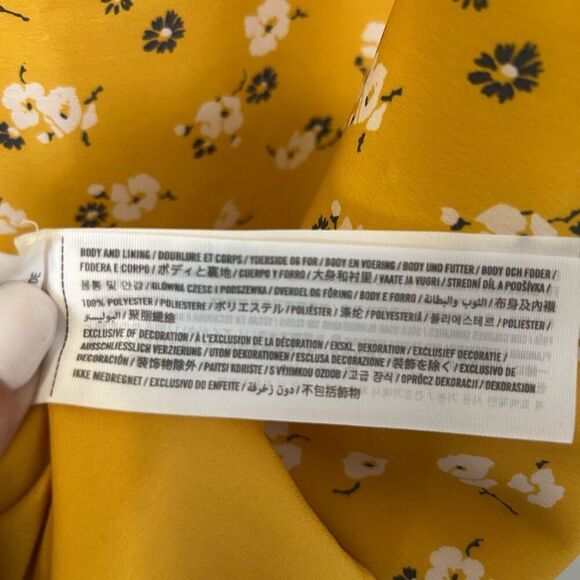 Abercrombie & Finch Floral Flutter Sleeve Dress Yellow Large princess preppy - Picture 14 of 15